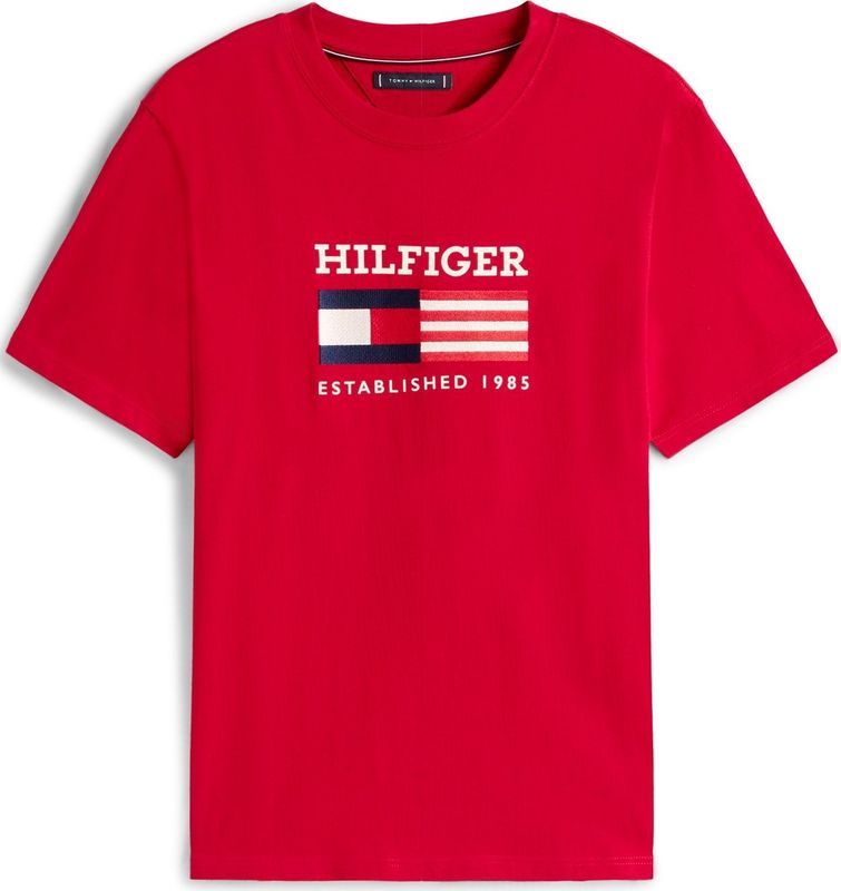 Tommy Hilfiger - AMERICANA MONOTYPE FLAG BOX TEE - T-shirt - Medium Red
