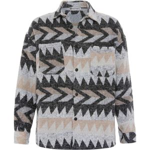 Dandalo Overhemd  donkerbeige / stone grey / grijs gemêleerd / zwart