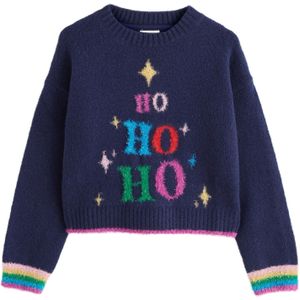 Next Trui 'Christmas Ho Ho Ho'  navy / spar / donkerroze / knalrood