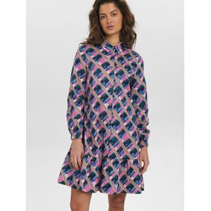 NÜMPH Blousejurk 'NUTARTY'  petrol / lila / pink