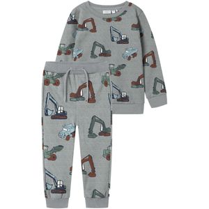 NAME IT - NMMNENEAN - Nachtkledij - Lichtblauw / Bruin / Grijs / Grijs Gemêleerd - 2-delig