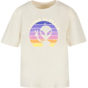 F4NT4STIC Shirt 'Alien Peace Sunset'  ivoor / gemengde kleuren
