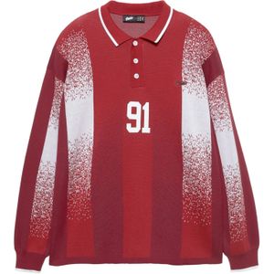 Pull&Bear Trui 'STWD'  rood / wijnrood / wit