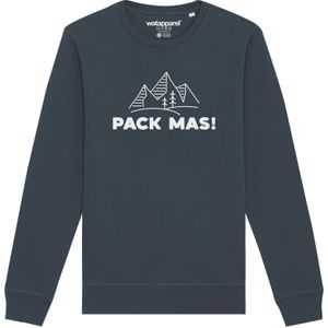 Watapparel Sweatshirt ' Pack mas! '  antraciet / wit gemêleerd
