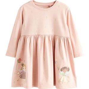 Next Jurk  bruin / pastelgroen / rosa