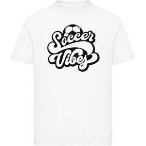 F4NT4STIC Shirt 'Soccer Vibes Typography Sporty Graphic'  zwart / wit