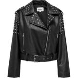 Onldestiny - Bikerjack - Imitatieleer - Kort - Biker Kraag - Lange Mouwen