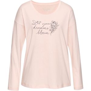 Vivance - Dreams - Pyjama Top - Roze - Met Frontprint - Lange Mouwen