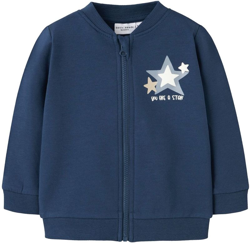 NAME IT - NBMVONNE - Sweatvest - Taupe - Donkerblauw - Grijs - Wit