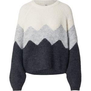 ONLY Trui 'ONLMAE'  antraciet / lichtgrijs / wit