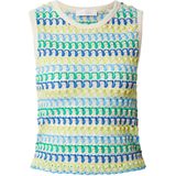 Rich & Royal Gebreide top 'Raschel'  blauw / lichtblauw / geel / wit