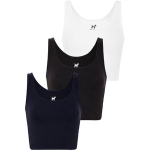 Williot Top  navy / zwart / wit