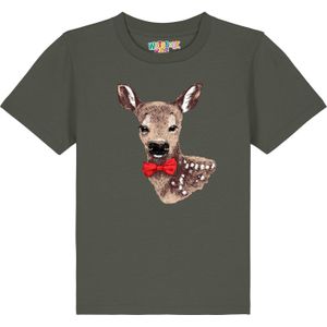 watabout.kids Shirt 'Rehkitz'  lichtbruin / donkerbruin / donkergroen / rood