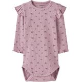 Lange Mouwen Romper - Ribgebreid - Body - All-over print - O-hals - Ruches