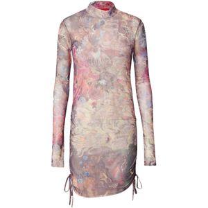 MAX&Co. Cocktailjurk 'RAFIA'  blauw / bruin / grijs / pink