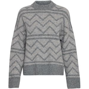 b.young Trui 'Omea'  donkergrijs / grijs gemêleerd