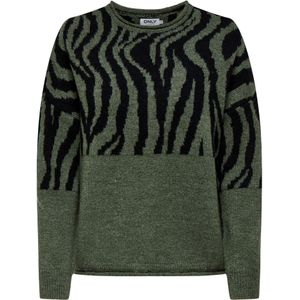 Only - ONLJADE ANIMAL LS O-NECK NOOS KNT - Gebreide Trui - Lizard - Ronde Hals