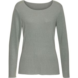 Lascana - Shirt - Lindegroen - Van Zacht Viscose-Fijntricot - Glitterdetails