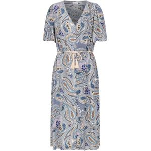 VILA Jurk 'VICub Pia'  crème / saffier / lichtblauw / chocoladebruin