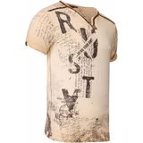 Rusty Neal - T-shirt - V-hals - Heren - 100% Katoen - Normale Pasvorm