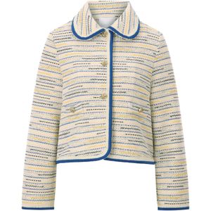 Rich & Royal Gebreid vest  crème / blauw / geel