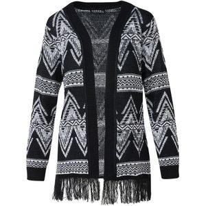 KOROSHI Gebreide mantel  zwart / wit