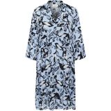Kaffe - KAHera - Jurk - Duifblauw - Bloemenprint - Driekwart Mouw