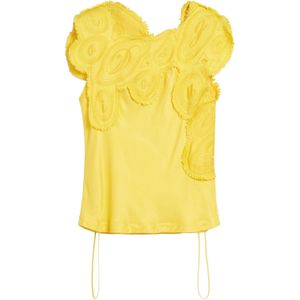 Geborduurde Blouse - Effen - Mouwloos - Regular Fit - Ontworpen in Barcelona