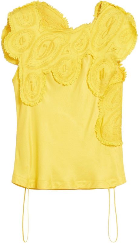 Geborduurde Blouse - Effen - Mouwloos - Regular Fit - Ontworpen in Barcelona