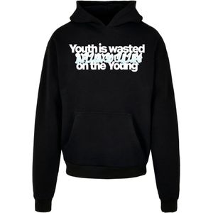 Lost Youth Sweatshirt 'Wasted'  turquoise / zwart / wit
