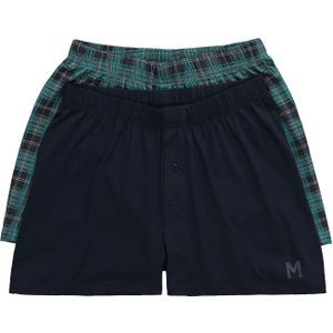 Men Plus Boxershorts  navy / bruin / smaragd / wit