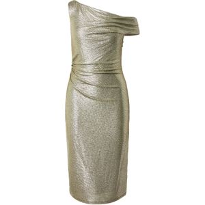 Lauren Ralph Lauren - Cocktailjurk - Goud / Olijfgroen - Knielengte - Slanke Pasvorm