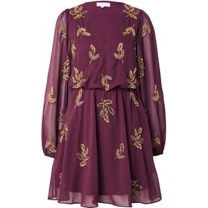 Maya Deluxe Jurk  goud / wijnrood