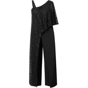 Ulla Popken - Jumpsuit - Zwart - Lang/maxi - Normale Pasvorm