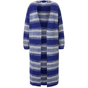 Janet & Joyce Gebreid vest  blauw / grijs