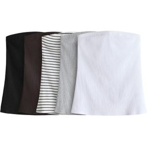 The Set Top  chocoladebruin / lichtgrijs / zwart / wit