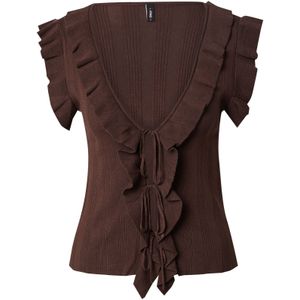 ONLY Gebreid vest 'ONLNelly'  chocoladebruin
