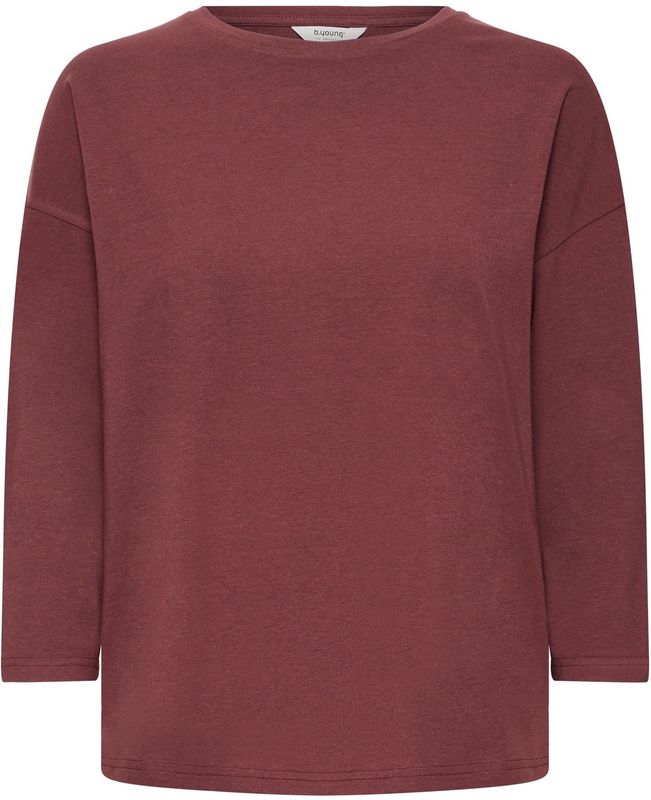 b.young - BYPAMILA - T-shirt - Wijnrood - Driekwart Mouw
