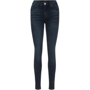 Jeans - Effen - Denim - Rinsed/dark washed - Skinny - Mid waist