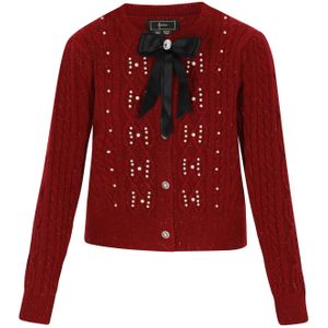 faina Gebreid vest  bourgogne / zwart