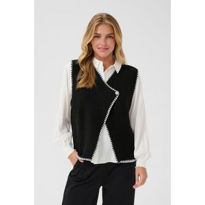 Cream Bodywarmer 'Timmie'  zwart / wit