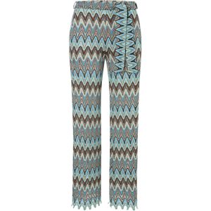 Ana Alcazar Broek  lichtblauw / bruin / lichtgeel / zwart