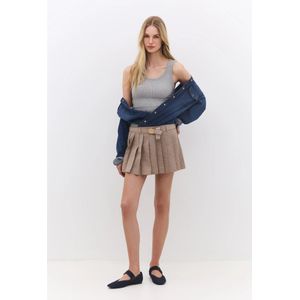 No Matter What Top  grijs gemêleerd