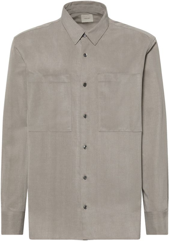 Calvin Klein - Overhemd - Taupe - Comfort Fit - Lange Mouw