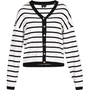 DreiMaster - Classic Look - Gebreid Vest - Zwart / Wit