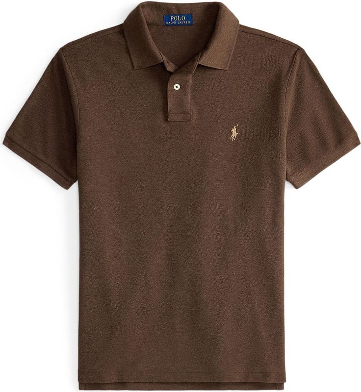 Polo Ralph Lauren - Shirt - Chocoladebruin - Katoen - Normale Pasvorm