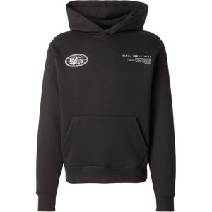 ALPHA INDUSTRIES Sweatshirt 'World'  zwart / zilver / wit