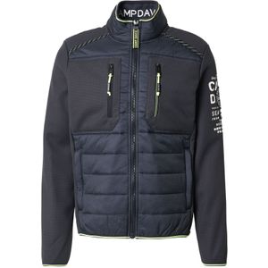 CAMP DAVID Fleece jas  marine / limoen / wit