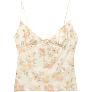 Pull&Bear Top  lichtgeel / pastelgroen / rosa / wit