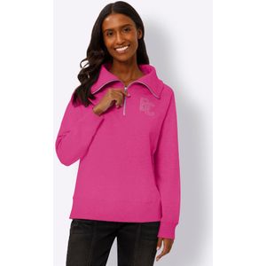 Fuchsia - Sweater - Katoen/Polyester - Lange Mouwen - Ronde Hals